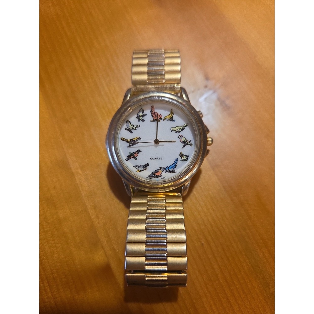 Vintage Singing Bird Watch Adjustable Stretch Band New Batteries